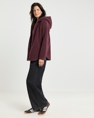 Borg Longline Zip Through Hoodie