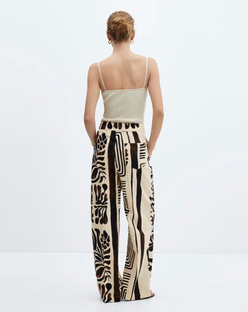 Mango Printed Cotton Linen Trousers