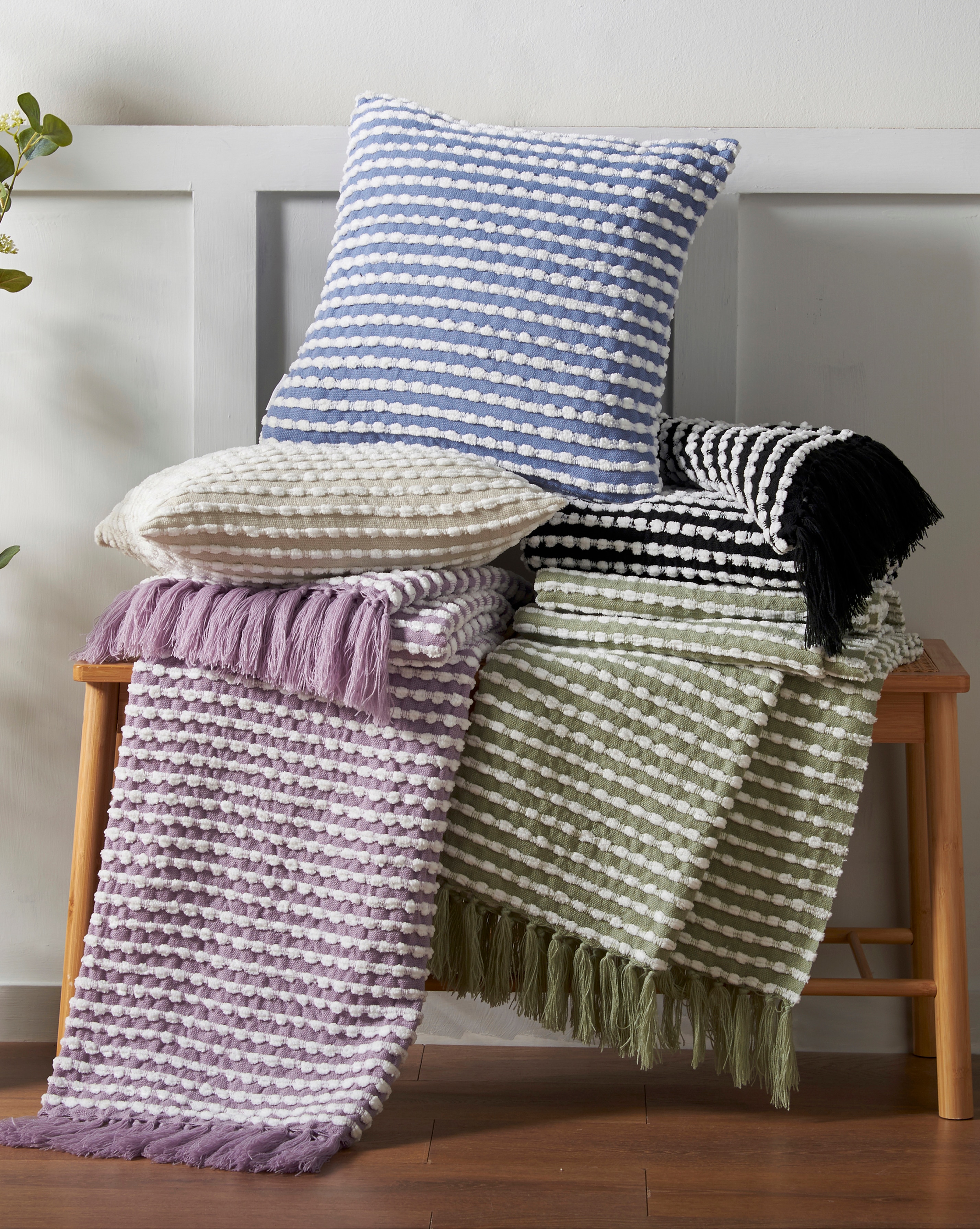 Catherine Lansfield Stab Stitch Throw | JD Williams