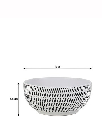 Waterside White Pad Print 16 Piece Dinner Set