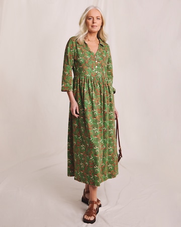 Julipa Pure Cotton Jersey Midi Shirt Dress