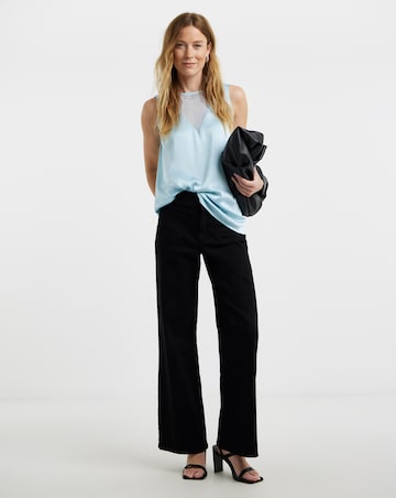 Satin Mix Sheer Vest