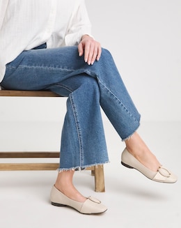 Anthology Meadow Leather Buckle Ballerina - Wide Fit (E)