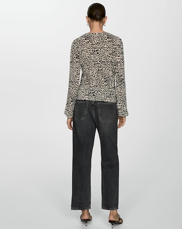 Mango Lin Leopard Print Blouse