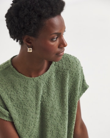 Boucle Longline Curved Hem Top