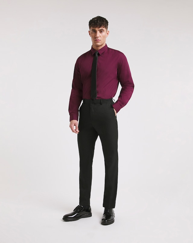 Wine Long Sleeve Formal Shirt