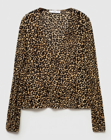 Mango Leopard Print Blouse