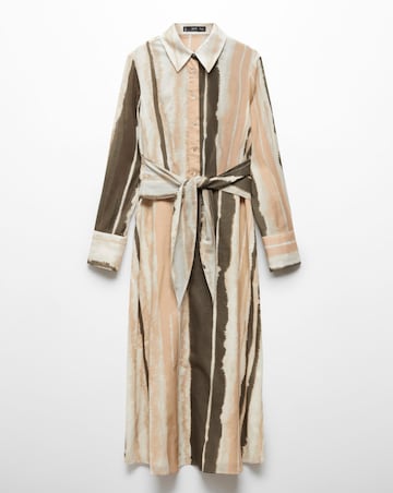 Mango Zoey Tie-Dye Stripe Midi Shirt Dress