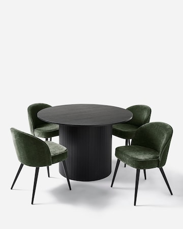 Addison Dining Table with 4 Emilie Chenille Chairs