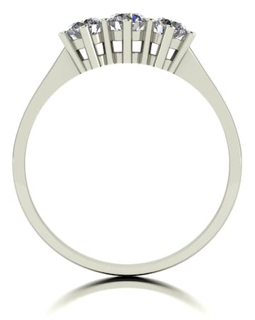 Moissanite 9CT White Gold 3 Stone Ring