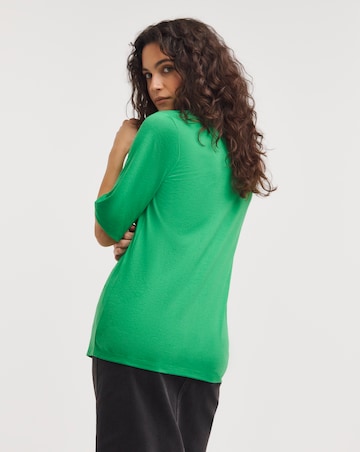 Twist Front Knot Short Sleeve Top