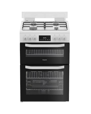 Hotpoint HTG6GDCW 60cm Gas Twin Cooker with Glass Lid - White Installation