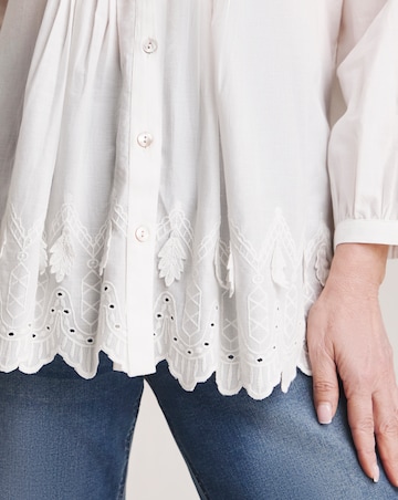 Julipa Pleated Pure Cotton Pintuck Blouse