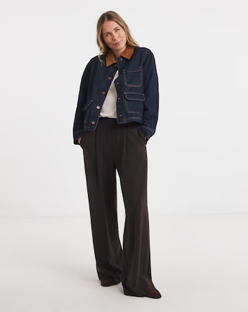 Indigo Cord Collar Barn Jacket