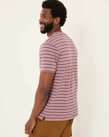 Fatface Stripe T-Shirt - Purple