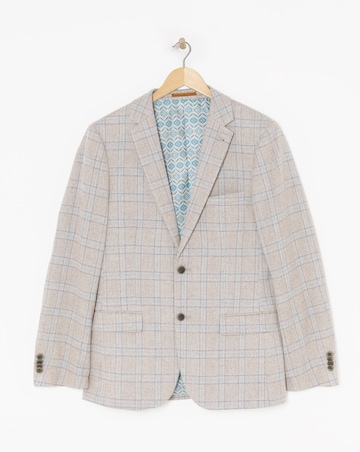Stone Heritage Check Reg Fit Suit Jacket