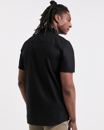 Voi Plain Oxford Short Sleeve Shirt Long Length