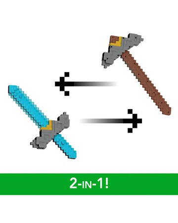 Minecraft Click And Switch Sword And Pickaxe Role-Play 2-In-1 Toy