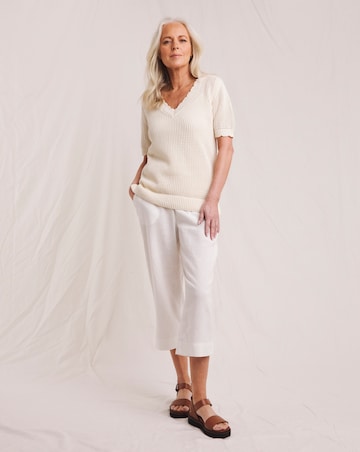 Julipa Crochet Pure Cotton Short Sleeve Jumper