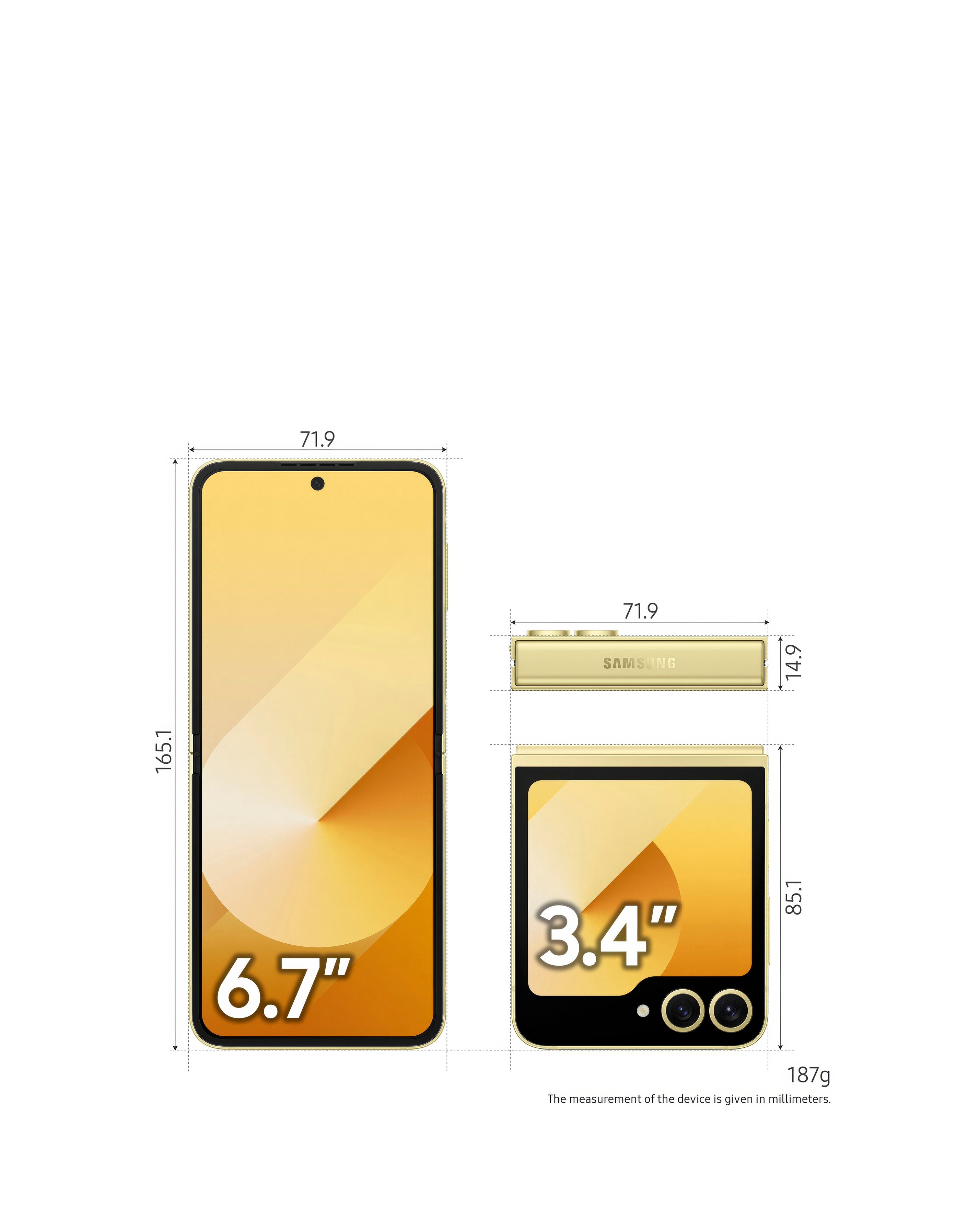 Samsung Galaxy Z Flip6 256GB 5G - Yellow - Galaxy AI | JD Williams