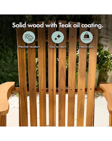 VonHaus Hudson Wooden Adirondack Garden Lounge Chair