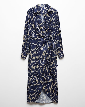 Mango Blue Printed Dress