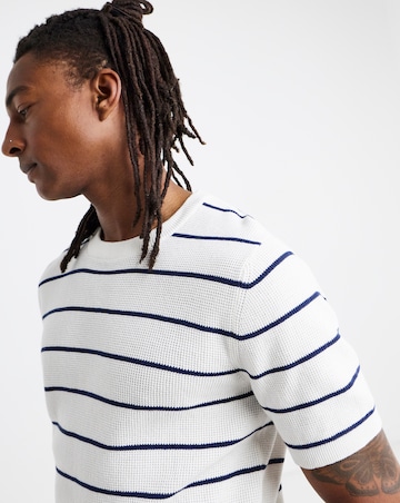 Waffle Knitted Stripe T-Shirt