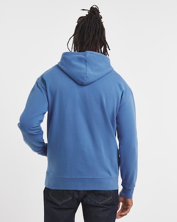 Garment Dyed Relax Fit Overhead Hoodie- Blue