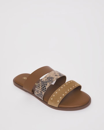 3 Strap Leather Mule - Wide Fit (E)