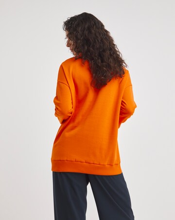 Orange Ribbed Detail SweatShirt