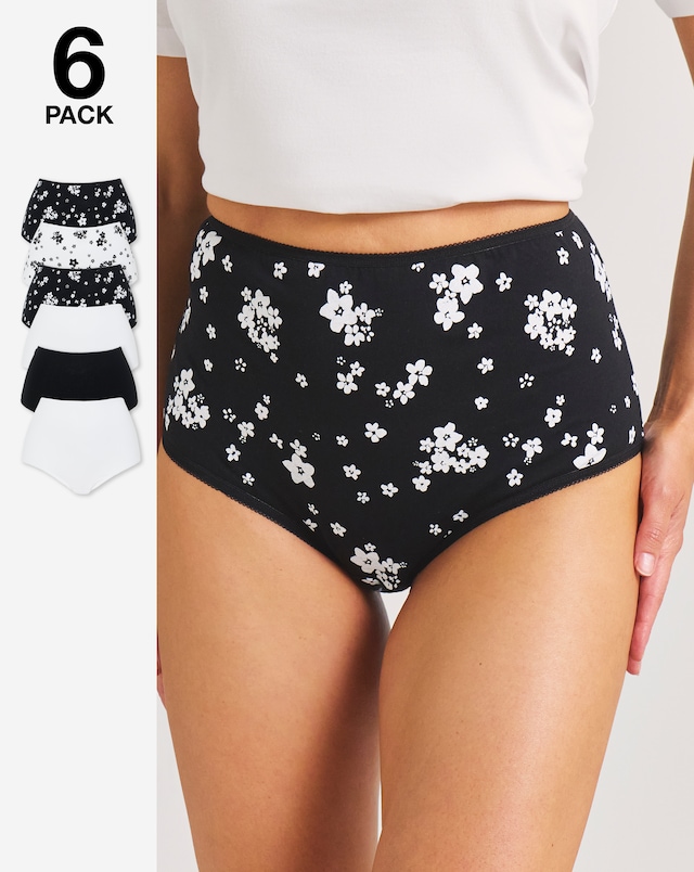 Pretty Secrets (6 Pack) Cotton Full Fit Brief Knickers