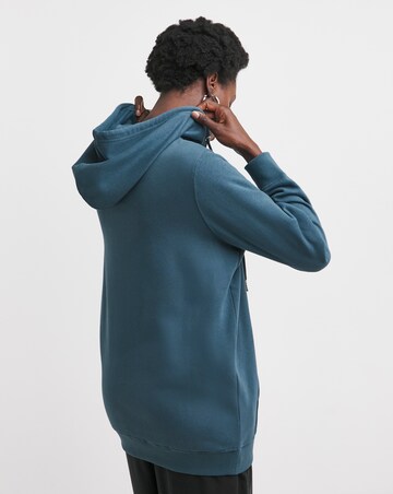 Indigo Longline Zip Hoodie