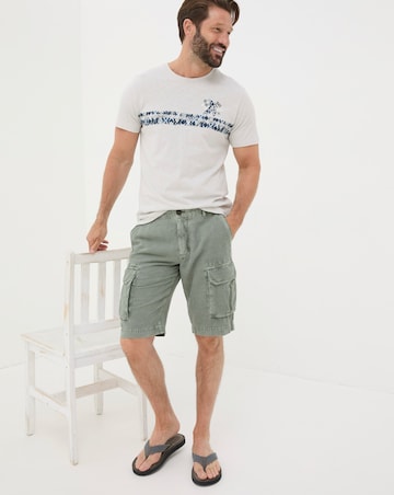FatFace Cotton Linen Cargo Shorts - Green