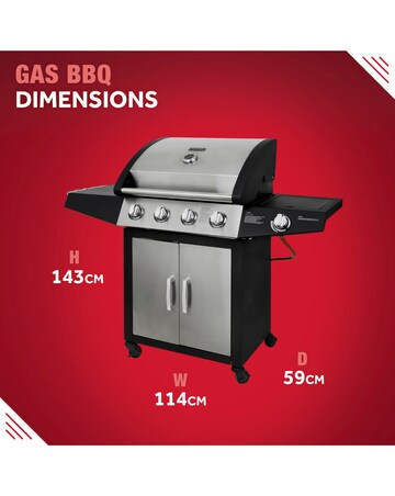 George Foreman 4+1 Burner Gas BBQ with Side Burner and Cover