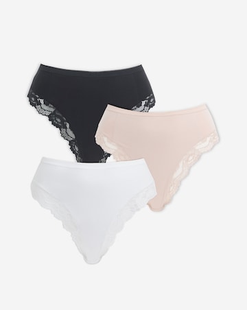 MAGISCULPT Medium Control (3 Pack) High Leg Knickers Black/White /Almond