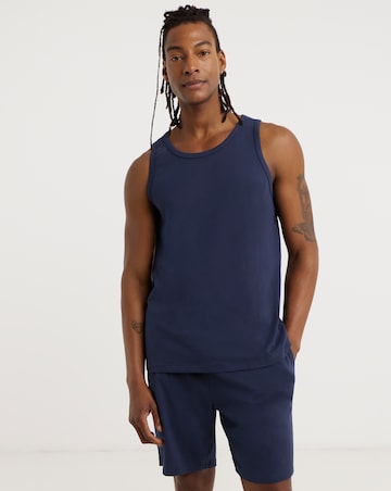 Vest And Short Pyjama Set- Navy