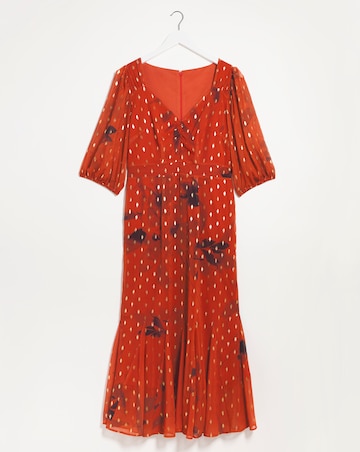 Joanna Hope Metallic Dobby Printed Maxi Dress