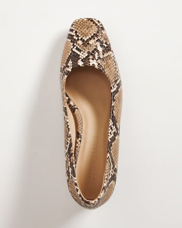 Flexi Sole Block Heel Court Shoe - Extra Wide Fit (EEE)