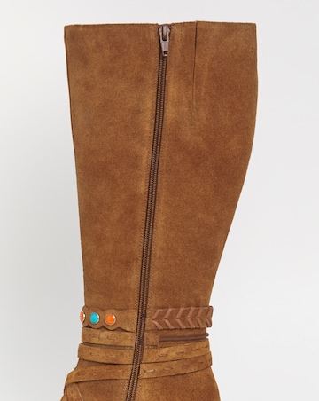 Joe Browns Knee High Suede Boot EEE Fit Super Curvy Calf