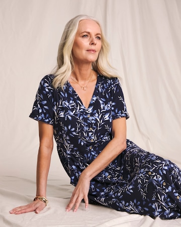 Julipa Shirred Shoulder Jersey Midi Dress