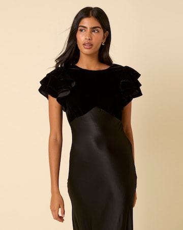 Nobody's Child Velvet Mix Midi Dress