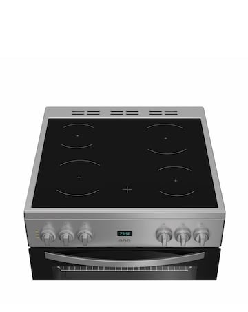Indesit IDE6VDCS1 60cm Electric Double Cooker Ceramic Hob - Silver + Install