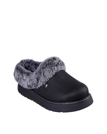 Skechers Keepsakes Lite Vegan Leather Slipper with Faux Fur - Standard Fit