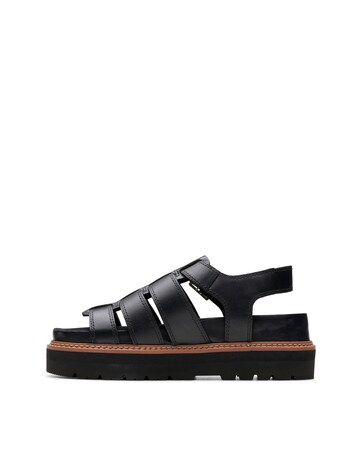 Clarks Black Orianna Leather Twist Sandal Standard Fit