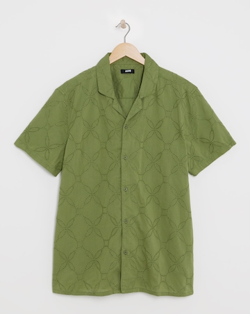 Cuban Collar Embroidery Shirt