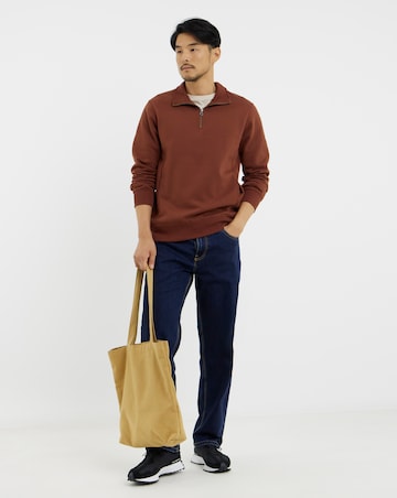 1/4 Zip Funnel Neck Sweatshirt