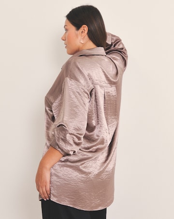 Simply Be Liquid Satin Oversized Shirt