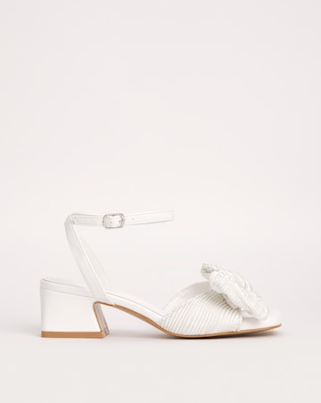 Isla Plisse Bow Low Heel Occasion Sandals Wide E Fit