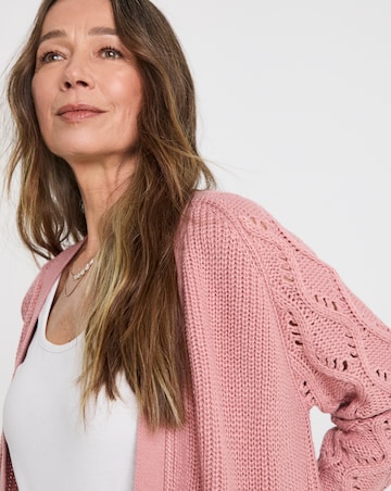 Rose Edge To Edge Stitch Sleeve Cardigan