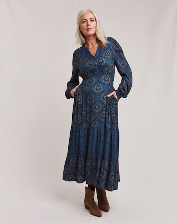 Julipa Mix Print Viscose Crepe Dress